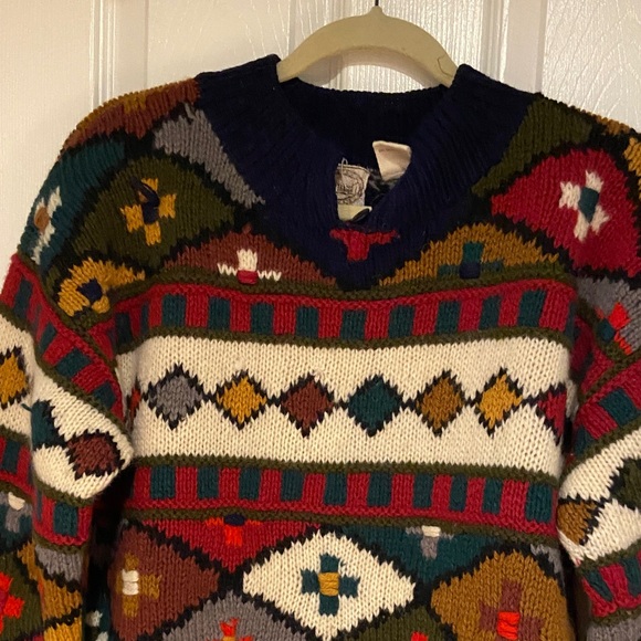 Vintage Wool Colorful Geometric Pattern Sweater - Picture 4 of 13